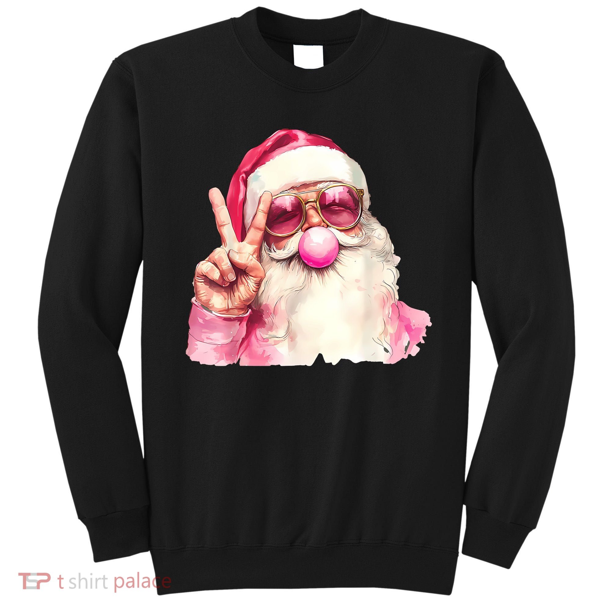 Santa Claus Blowing Sunglasses Christmas Sweatshirt