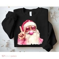 Santa Claus Blowing Sunglasses Christmas Sweatshirt thumb 2