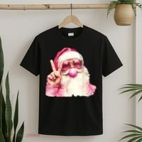 Santa Claus Blowing Sunglasses Christmas T-Shirt thumb 2