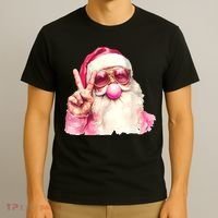 Santa Claus Blowing Sunglasses Christmas T-Shirt thumb 3