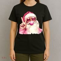 Santa Claus Blowing Sunglasses Christmas T-Shirt thumb 4