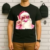 Santa Claus Blowing Sunglasses Christmas T-Shirt thumb 6