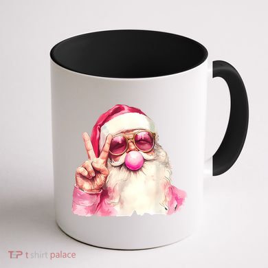 Santa Claus Blowing Sunglasses Christmas Coffee Mug back