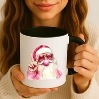 Santa Claus Blowing Sunglasses Christmas Coffee Mug thumb 3