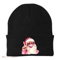 Santa Claus Blowing Sunglasses Christmas Beanie thumb 0