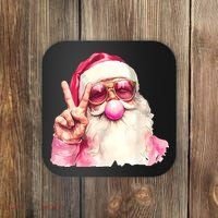 Santa Claus Blowing Sunglasses Christmas Coaster thumb 0