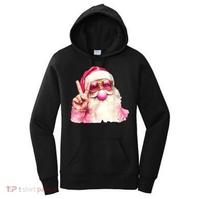 Santa Claus Blowing Sunglasses Christmas Women's Hoodie