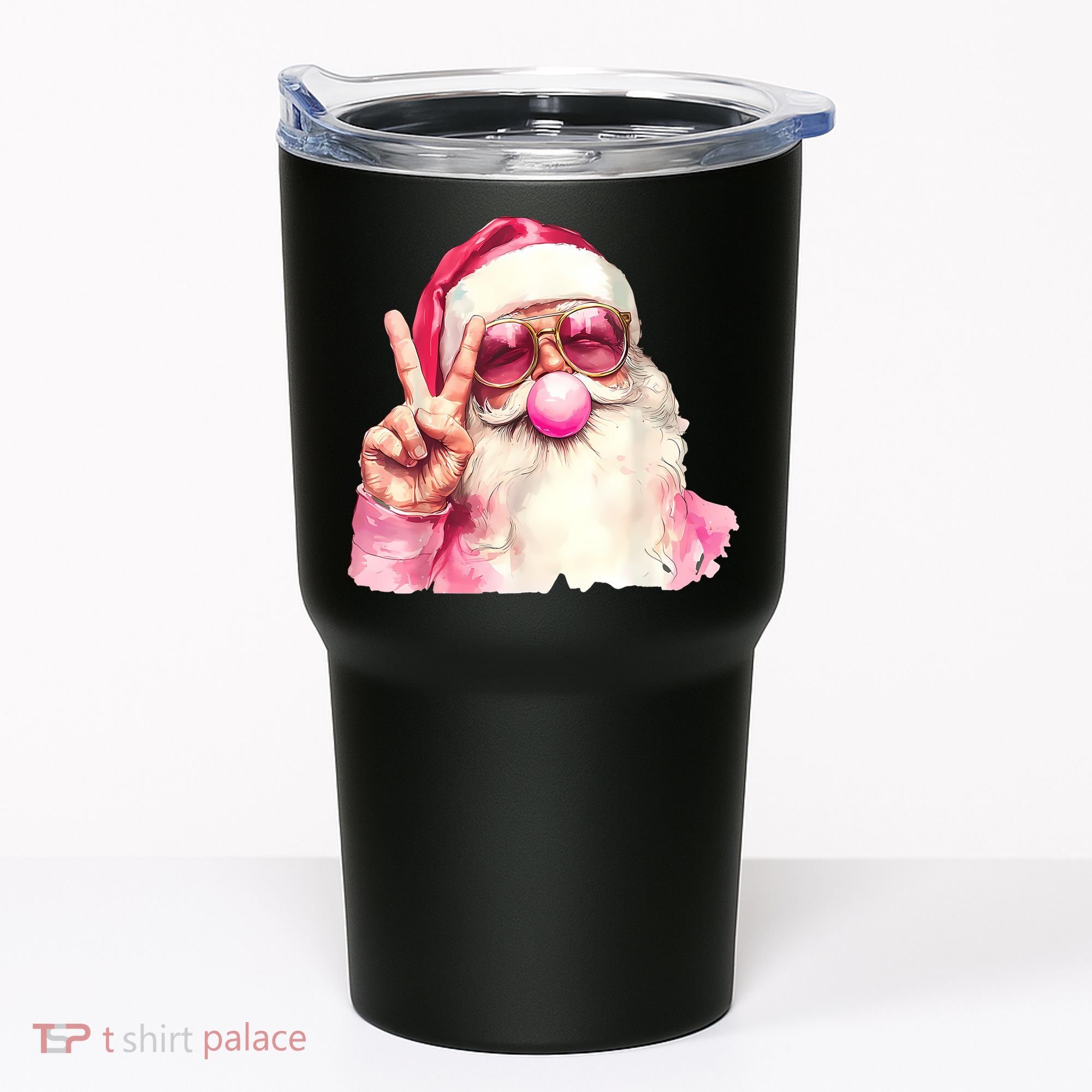 Santa Claus Blowing Sunglasses Christmas Tumbler