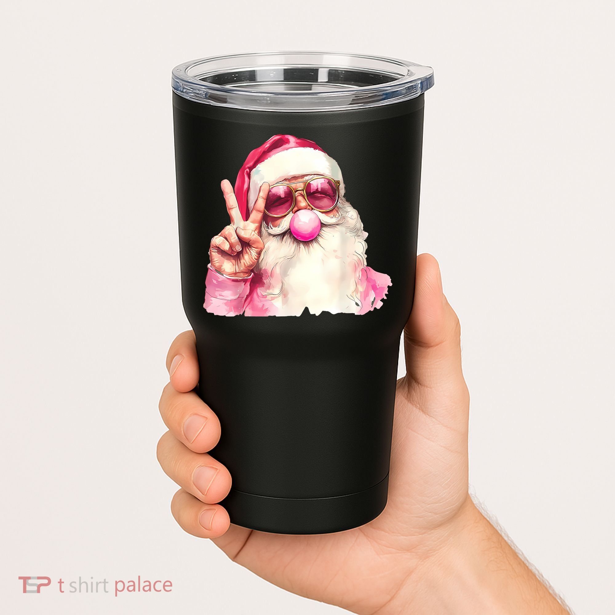 Santa Claus Blowing Sunglasses Christmas Tumbler
