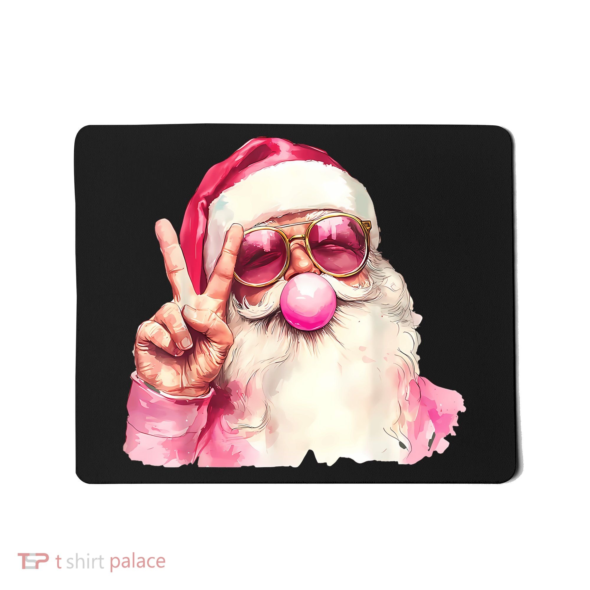 Santa Claus Blowing Sunglasses Christmas Mousepad