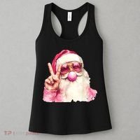 Santa Claus Blowing Sunglasses Christmas Women's Tank Top thumb 3