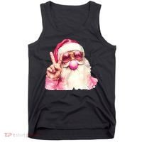 Santa Claus Blowing Sunglasses Christmas Tank Top thumb 0