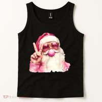 Santa Claus Blowing Sunglasses Christmas Tank Top thumb 2