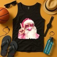 Santa Claus Blowing Sunglasses Christmas Tank Top thumb 4