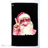 Santa Claus Blowing Sunglasses Christmas Golf Towel thumb 0