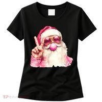 Santa Claus Blowing Sunglasses Christmas Women's T-Shirt thumb 0