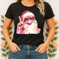 Santa Claus Blowing Sunglasses Christmas Women's T-Shirt thumb 2
