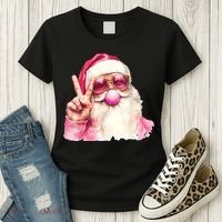 Santa Claus Blowing Sunglasses Christmas Women's T-Shirt thumb 3