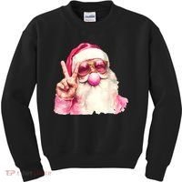 Santa Claus Blowing Sunglasses Christmas Kids Sweatshirt thumb 0