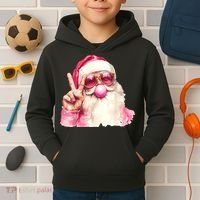 Santa Claus Blowing Sunglasses Christmas Kids Hoodie thumb 2