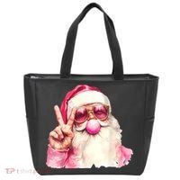 Santa Claus Blowing Sunglasses Christmas Tote Bag thumb 0