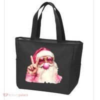 Santa Claus Blowing Sunglasses Christmas Tote Bag thumb 3