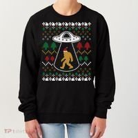 Santa Claus Bigfoot Ufo Sasquatch Ugly Christmas Sweater Gift Women's Sweatshirt thumb 0
