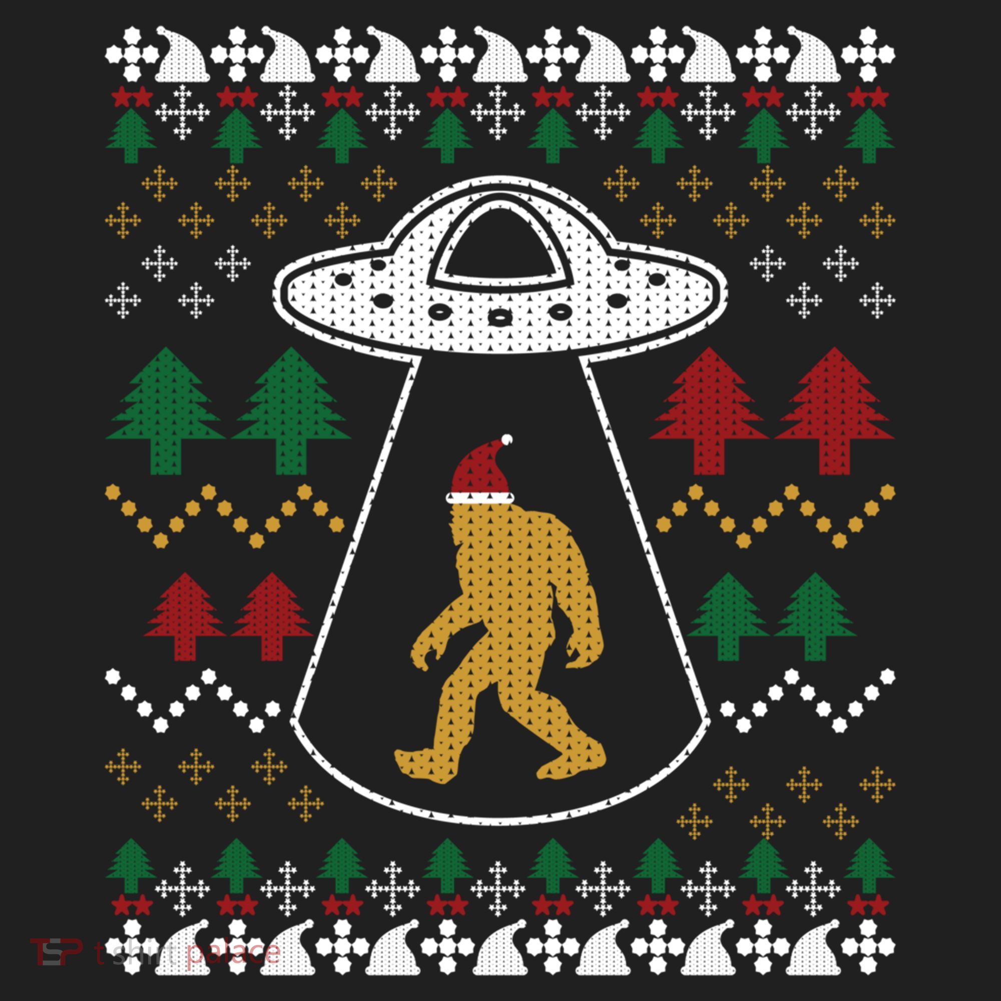 Santa Claus Bigfoot Ufo Sasquatch Ugly Christmas Sweater Gift Women's Sweatshirt