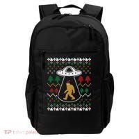 Santa Claus Bigfoot Ufo Sasquatch Ugly Christmas Sweater Gift Backpack thumb 0