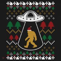 Santa Claus Bigfoot Ufo Sasquatch Ugly Christmas Sweater Gift Ornament thumb 1
