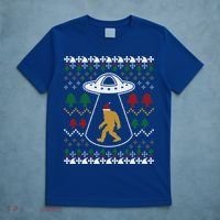 Santa Claus Bigfoot Ufo Sasquatch Ugly Christmas Sweater Gift T-Shirt thumb 5