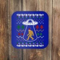 Santa Claus Bigfoot Ufo Sasquatch Ugly Christmas Sweater Gift Coaster thumb 0
