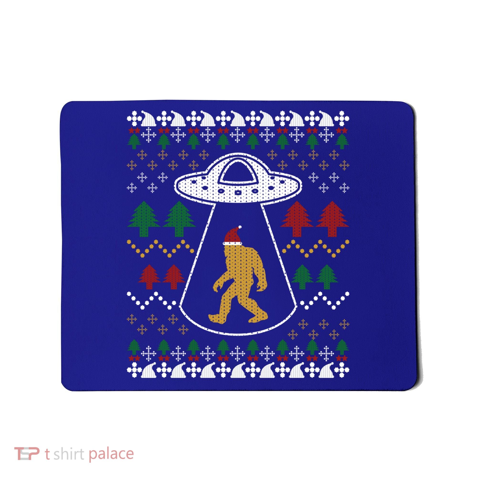 Santa Claus Bigfoot Ufo Sasquatch Ugly Christmas Sweater Gift Mousepad
