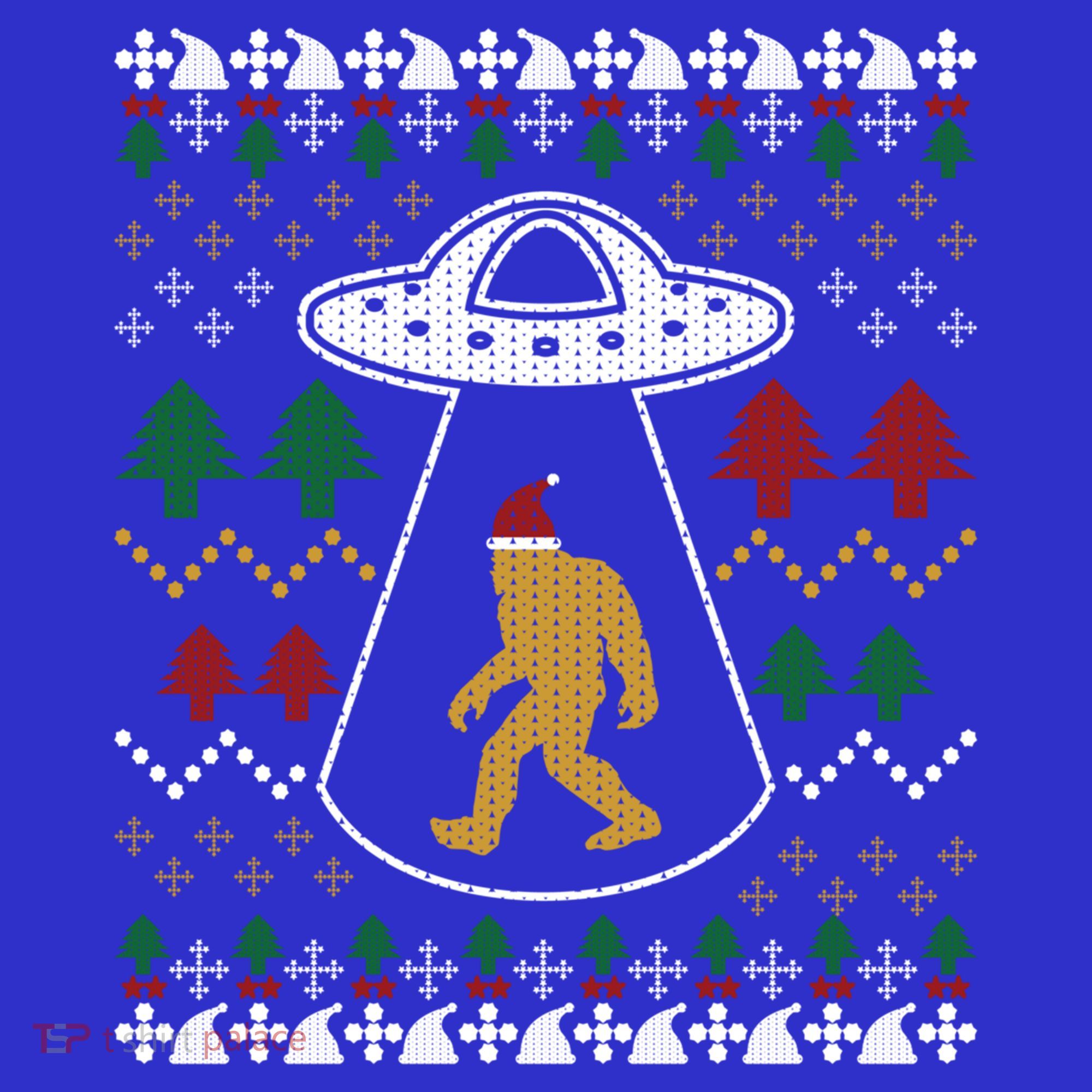 Santa Claus Bigfoot Ufo Sasquatch Ugly Christmas Sweater Gift Mousepad