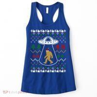 Santa Claus Bigfoot Ufo Sasquatch Ugly Christmas Sweater Gift Women's Tank Top thumb 0