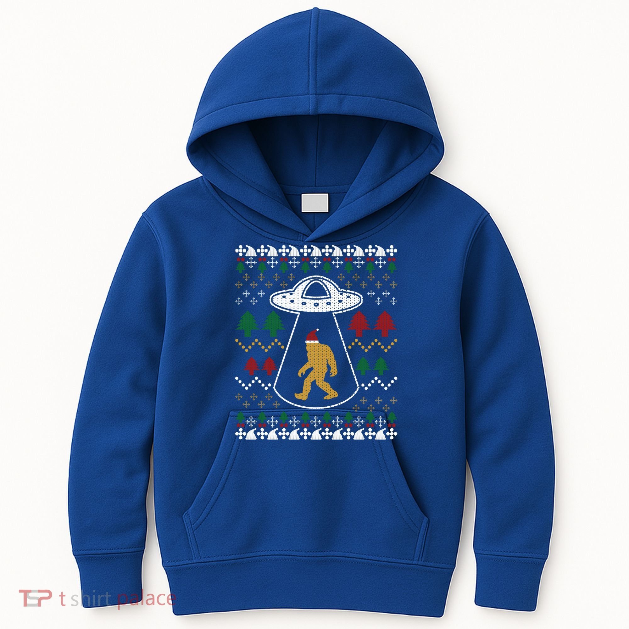 Santa Claus Bigfoot Ufo Sasquatch Ugly Christmas Sweater Gift Kids Hoodie