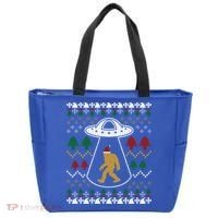 Santa Claus Bigfoot Ufo Sasquatch Ugly Christmas Sweater Gift Tote Bag thumb 0