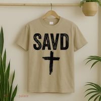 Saved Cross Bible Christian Believe Faith Jesus Savd T-Shirt thumb 2