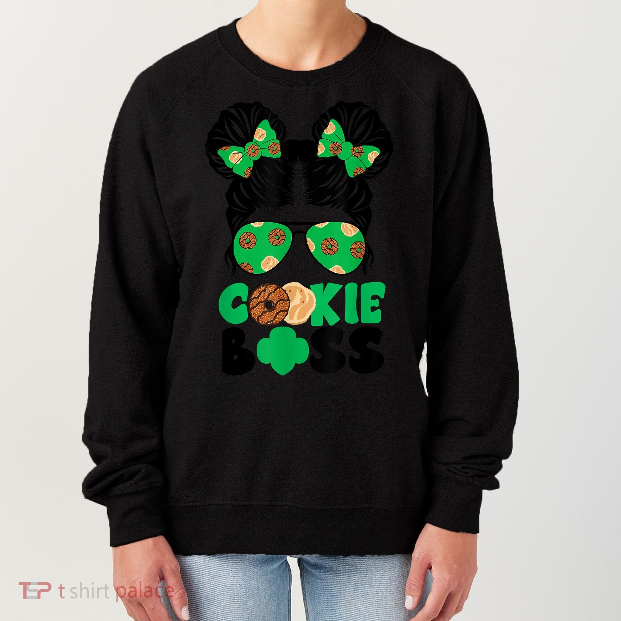 Scout Cookie Boss Kidlife Messy Bun Sunglasses Women's Sweatshirt