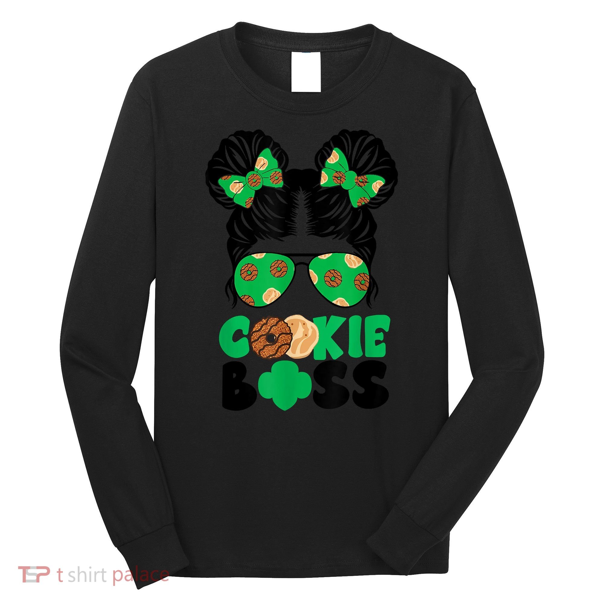 Scout Cookie Boss Kidlife Messy Bun Sunglasses Long Sleeve Shirt