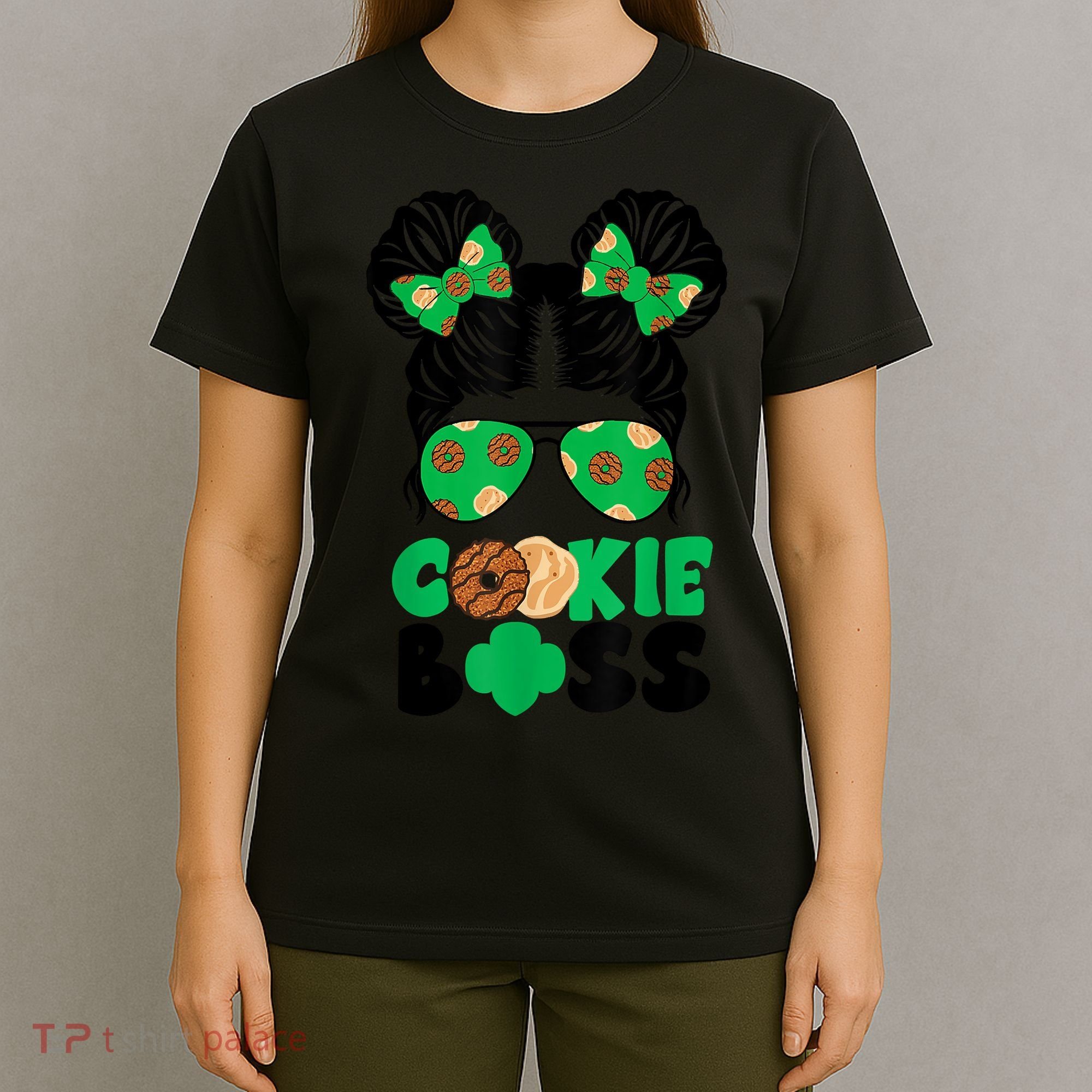 Scout Cookie Boss Kidlife Messy Bun Sunglasses T-Shirt
