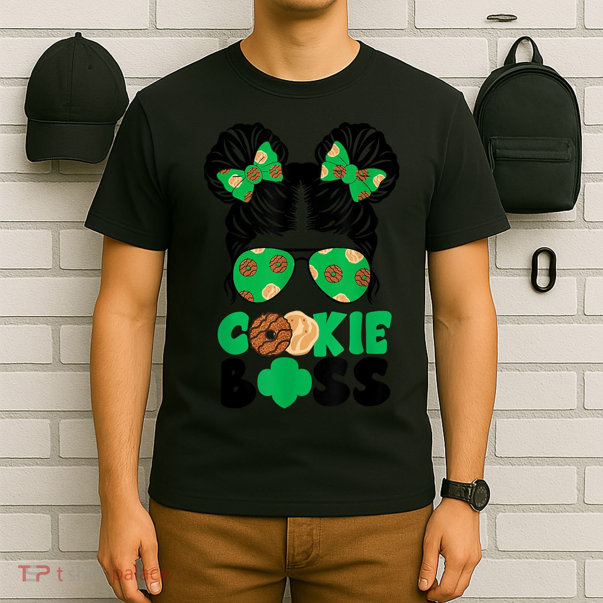 Scout Cookie Boss Kidlife Messy Bun Sunglasses T-Shirt