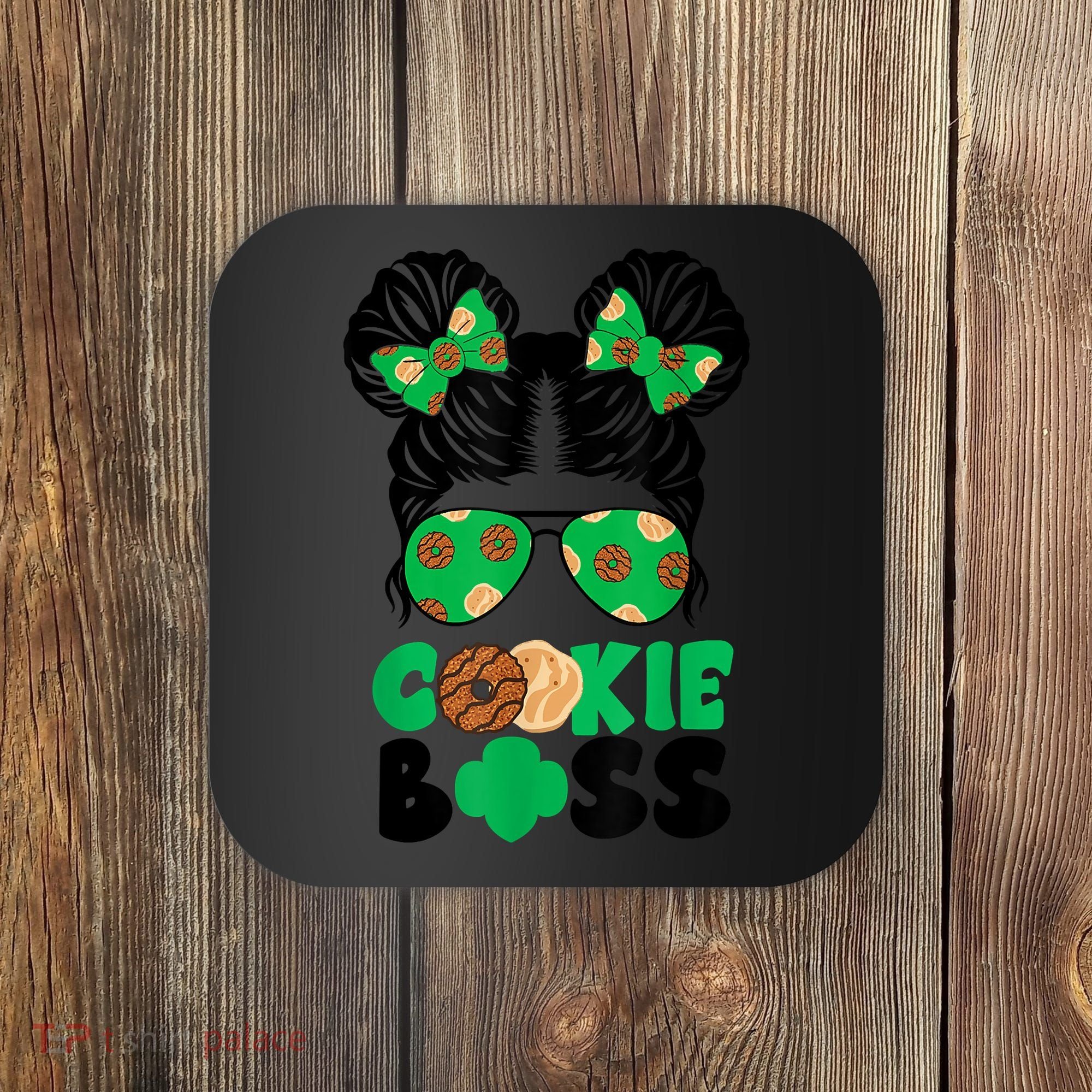 Scout Cookie Boss Kidlife Messy Bun Sunglasses Coaster