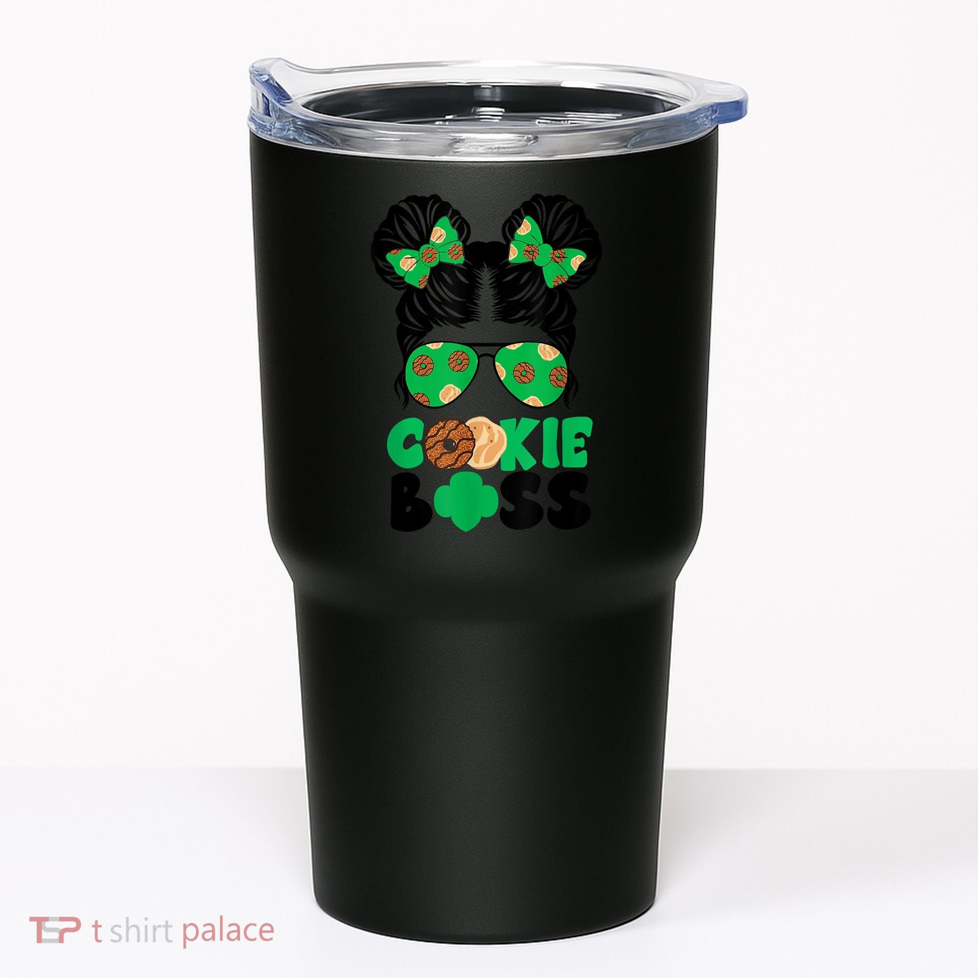 Scout Cookie Boss Kidlife Messy Bun Sunglasses Tumbler