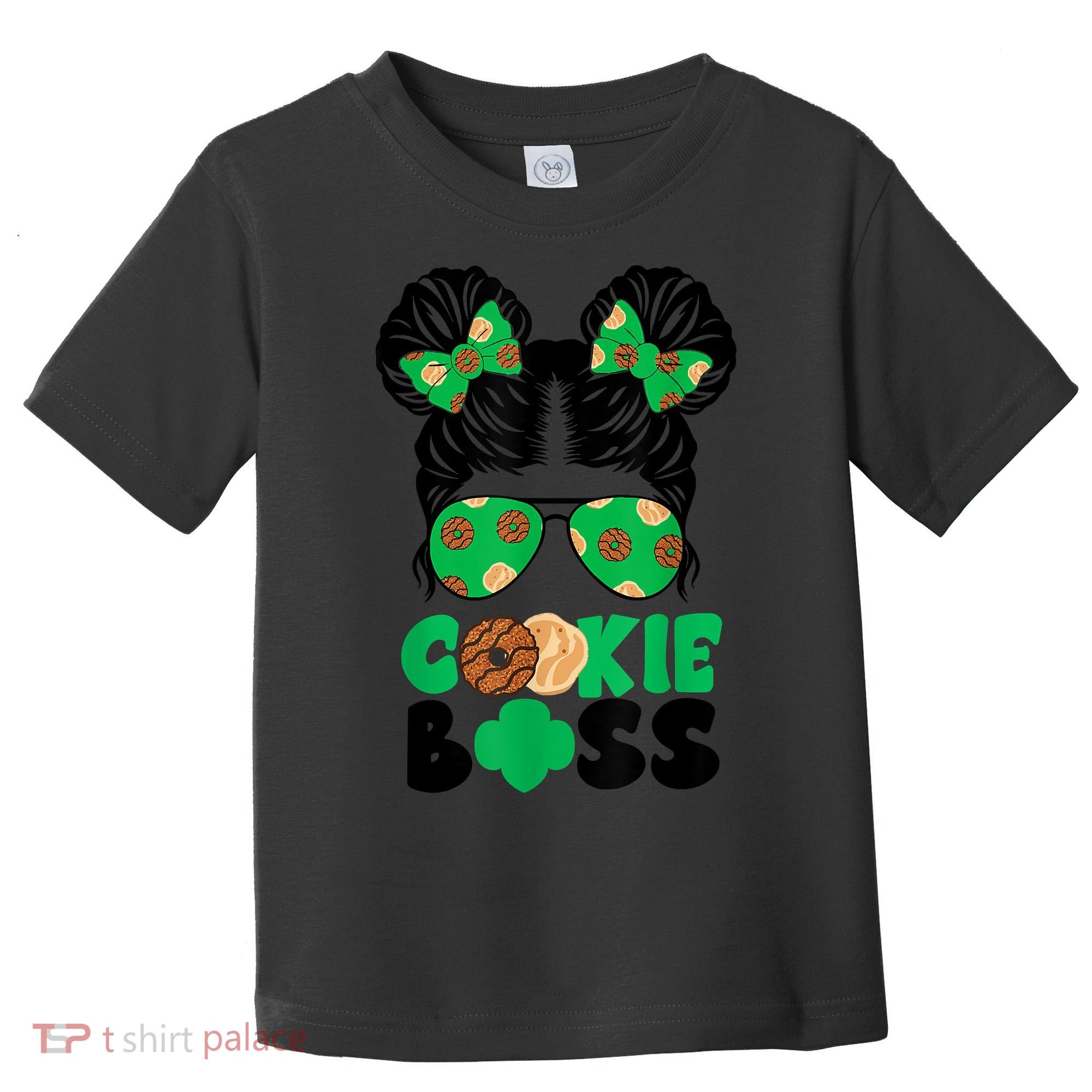Scout Cookie Boss Kidlife Messy Bun Sunglasses Toddler T-Shirt