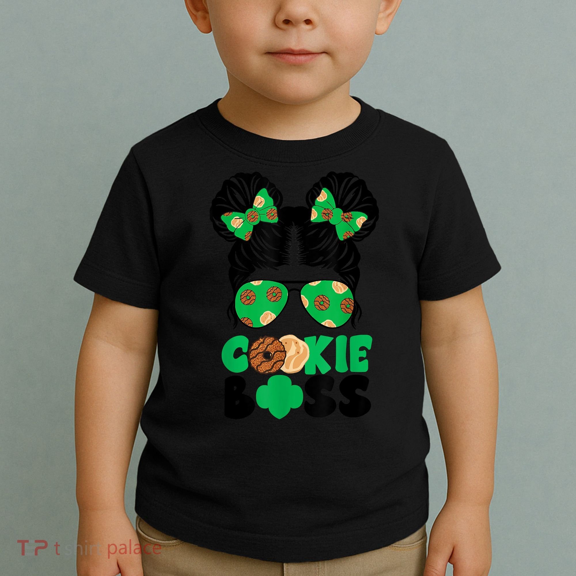 Scout Cookie Boss Kidlife Messy Bun Sunglasses Toddler T-Shirt