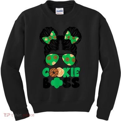 Scout Cookie Boss Kidlife Messy Bun Sunglasses Kids Sweatshirt