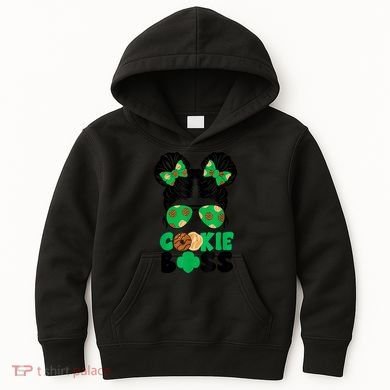 Scout Cookie Boss Kidlife Messy Bun Sunglasses Kids Hoodie