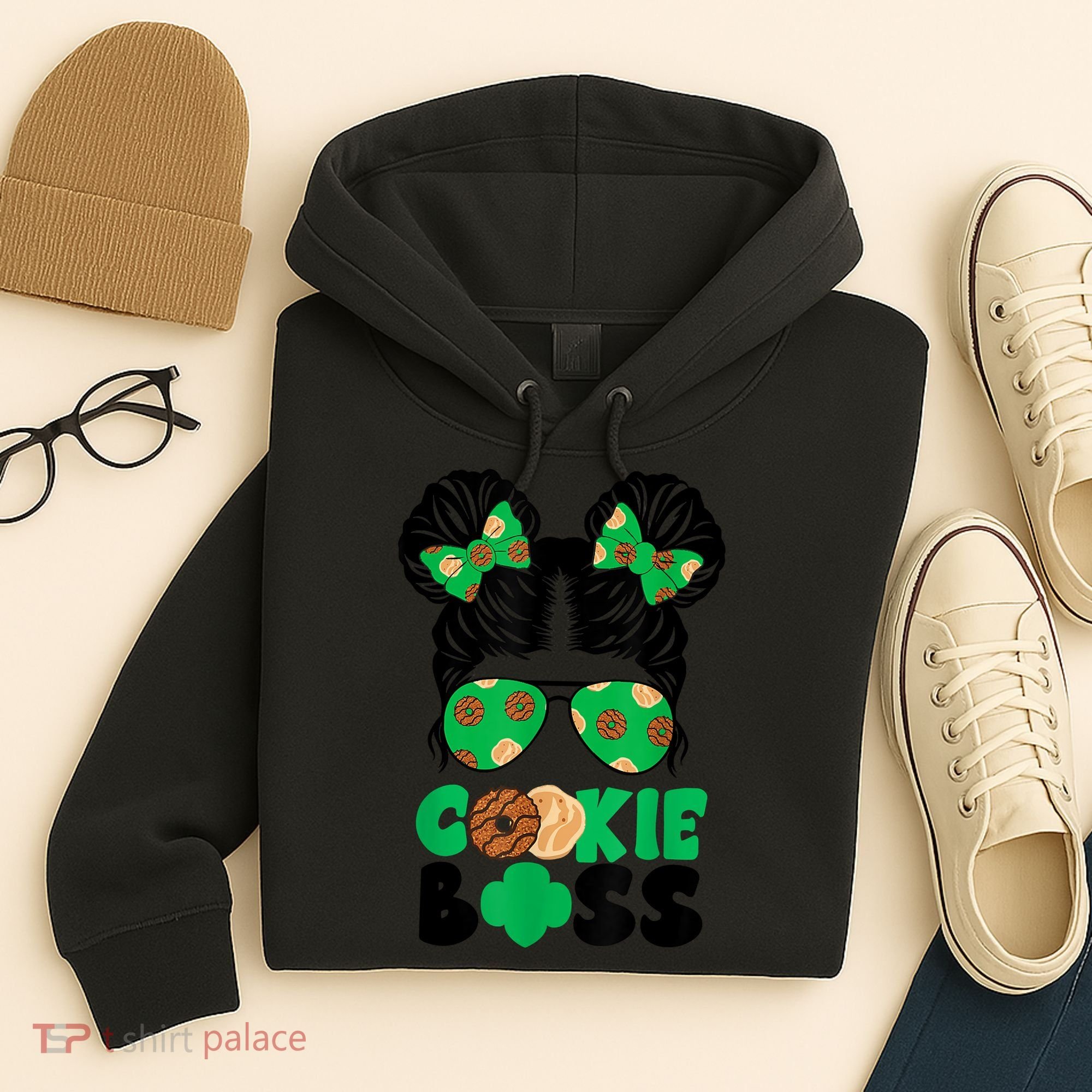 Scout Cookie Boss Kidlife Messy Bun Sunglasses Hoodie