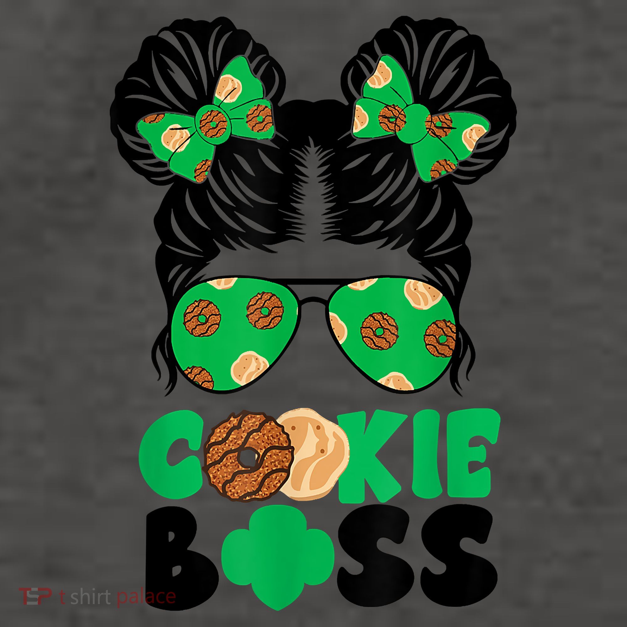 Scout Cookie Boss Kidlife Messy Bun Sunglasses Hoodie